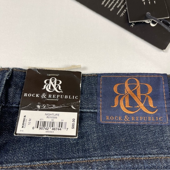ROCK & REPUBLIC Kasandra Dark Wash Mid-Rise Bootcut Jean Size 10 - Picture 14 of 16